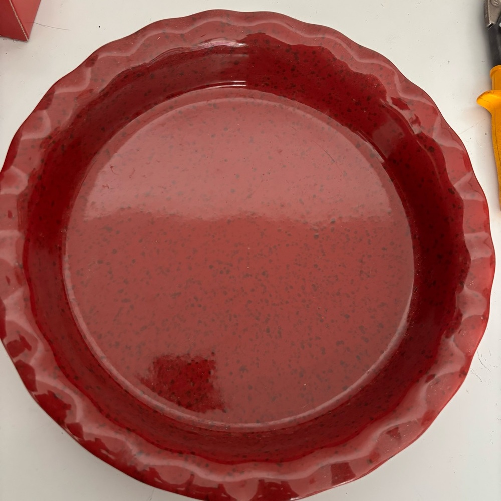 Paula dean stoneware pie pan | red